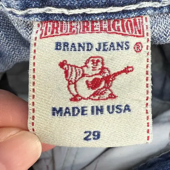 True Religion Jeans Women's 29x34 (8) Blue Billy Big T Boot Cut Western Normcore - Picture 9 of 15